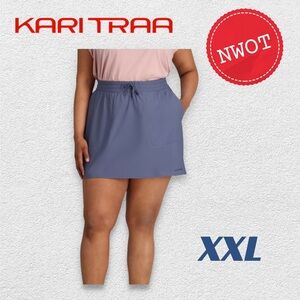 🆕*NWOT* KARI TRAA |XXL| Cargo Style Ruth Plus size mini Skirt moon blue